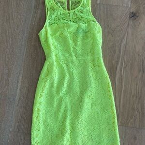 J. Crew Neon Yellow Lace Mini Dress